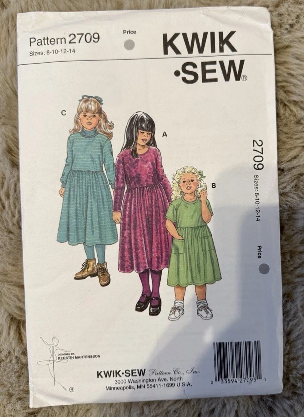 KWIK SEW Girls Dress Pattern 2708 Size 6-14 Uncut Vintage